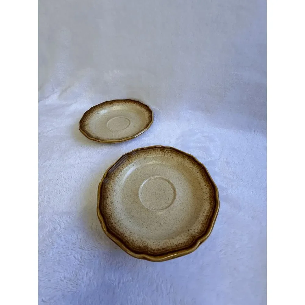 Vintage Mikasa Whole Wheat E8000 Saucer Plate Set of Six, 6